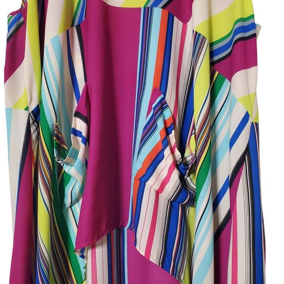 Melissa McCarthy Seven7 Hi Low Tunic Blouse Size 4X Striped Multicolor Womens - Picture 3 of 5